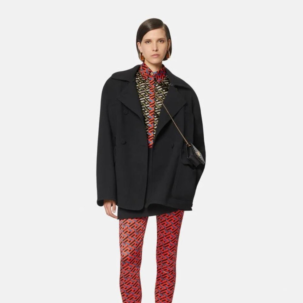 NWT Versace La Greca Silk Print Blouse IT40 - Picture 3 of 5